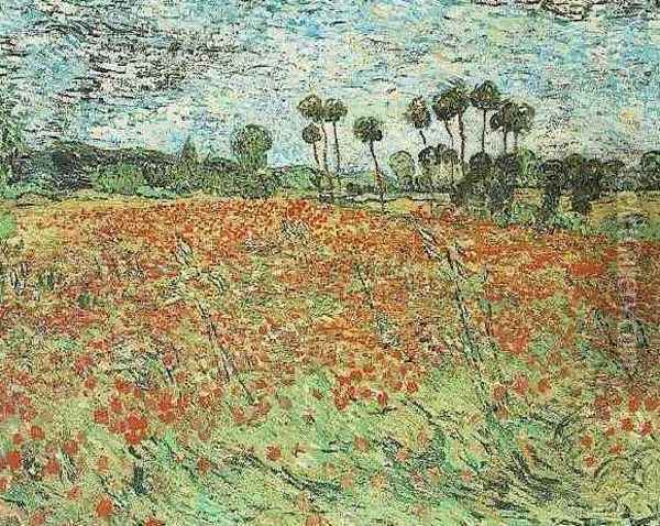 Field With Poppies Oil Painting - Vincent Van Gogh