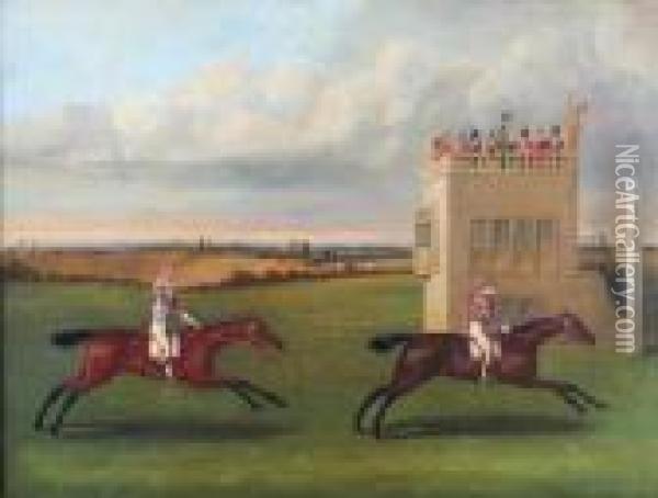 Lord Darlington's Champion Beating Mr. Heathcote's Warter Oil Painting - J. Francis Sartorius