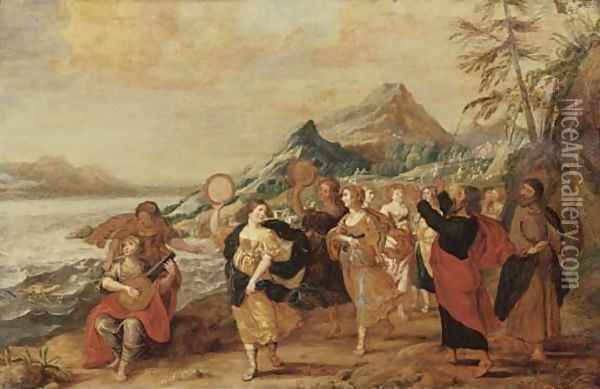 The Dance of Miriam Oil Painting - Hans III Jordaens