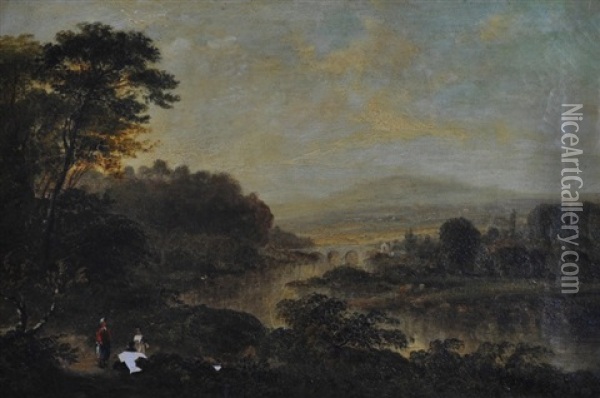 View At Inverary N.b. Paint Loss Oil Painting - Alexander Nasmyth