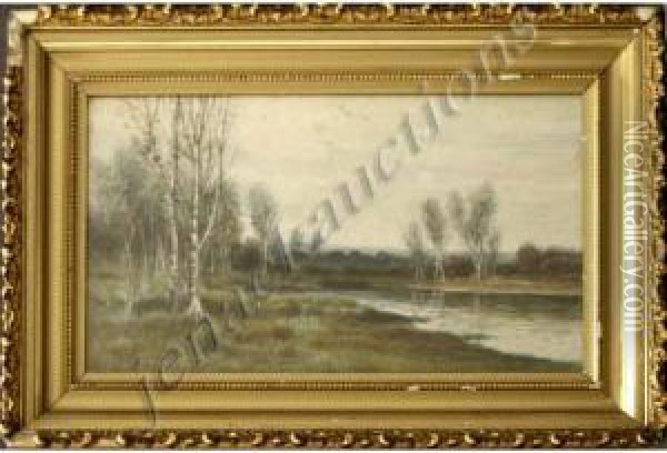 Landscape With Birches Oil Painting - George Howell Gay