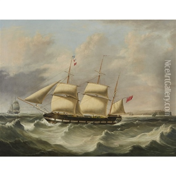 Vessels In Stormy Seas Oil Painting - Joseph Heard