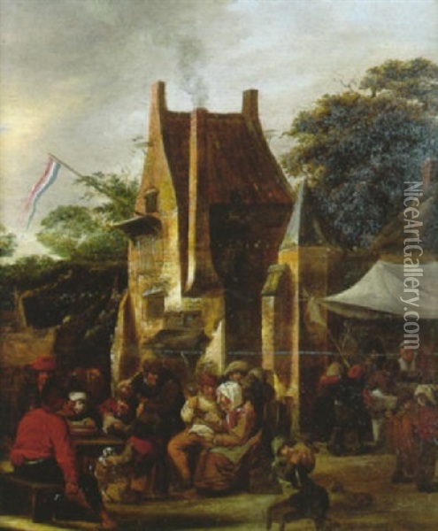 Le Repas Devant L'auberge Oil Painting - Nicolaes Molenaer