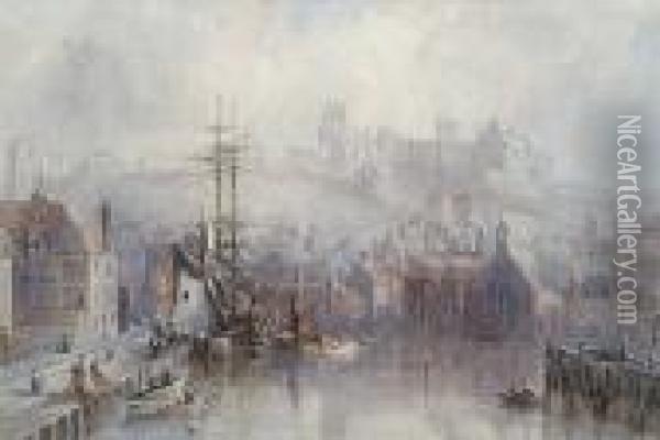 Whitby Harbour Oil Painting - George Weatherill