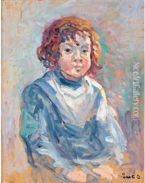 Portrait D'enfant, Vers 1905 Oil Painting - Maximilien Luce