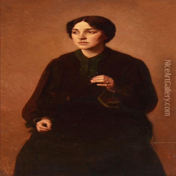 Portrait Of A Woman Oil Painting - Carl Vilhelm Meyer
