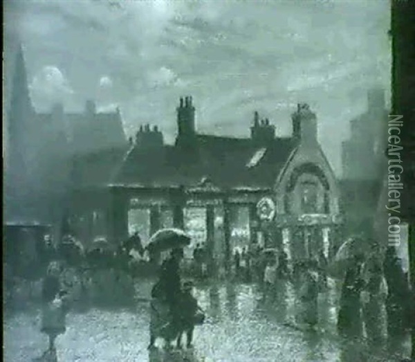 A Paisley Street Scene Oil Painting - Patrick Downie