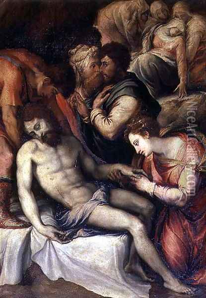 Deposition of Christ Oil Painting - Francesco de' Rossi