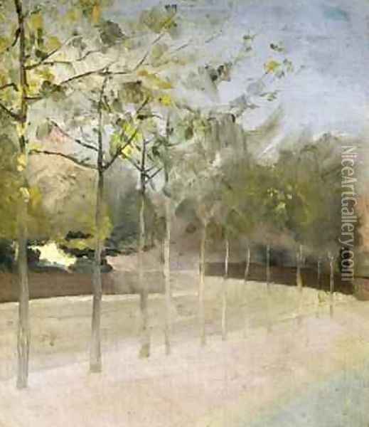 Chelsea Embankment Plane Trees 1908 Oil Painting - Paul Fordyce Maitland