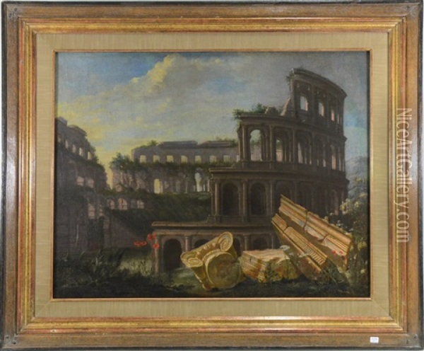 Vue Du Colisee A Rome Oil Painting - Artus del Monte