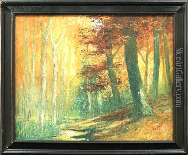 Wooded Landscape Oil Painting - Aleksandr Ivanovich Savinov