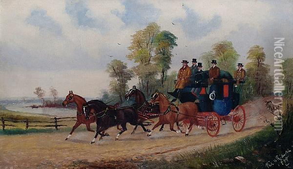 Stage Coaches In Spring And Summer. Oil Painting - Phillip Henry Rideout