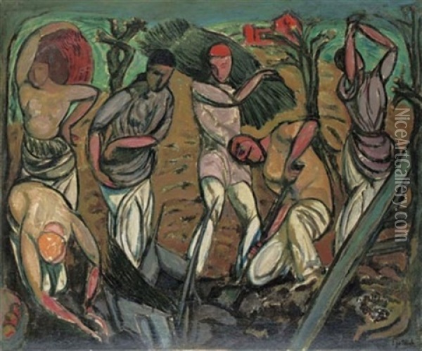 The Harvest Oil Painting - Leopold Gottlieb