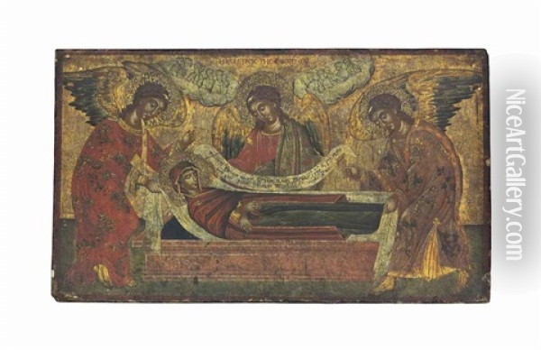 The Dormition Of The Mother Of God Oil Painting - Emmanuel Tzanes