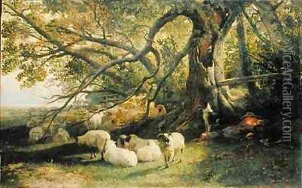 Resting Flock Oil Painting - John William Bottomley