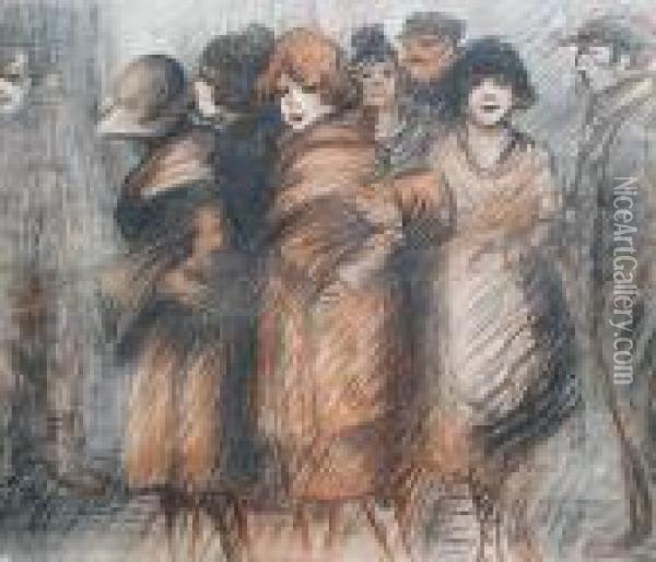 Prostitutes Oil Painting - Theophile Alexandre Steinlen