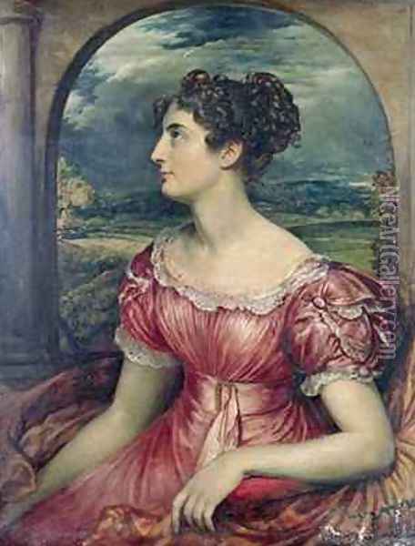 Portrait of Miss Puxley 1826 Oil Painting - John Linnell