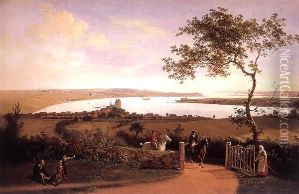 View over the Lesser Belt Oil Painting - Jens Juel