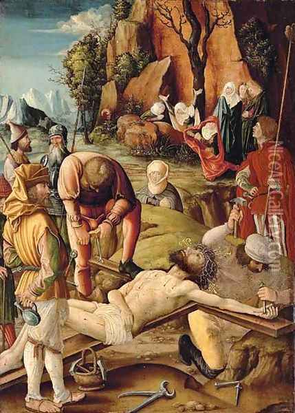 Christ nailed to the Cross Oil Painting - Hans the Younger Leu