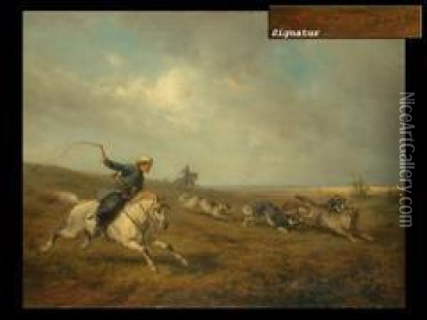 Die Wolfsjagd Oil Painting - Wilhelm Amandus Beer