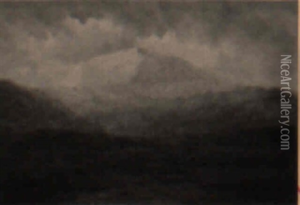 Sunrise On Pike's Peak Oil Painting - Leslie James Skelton