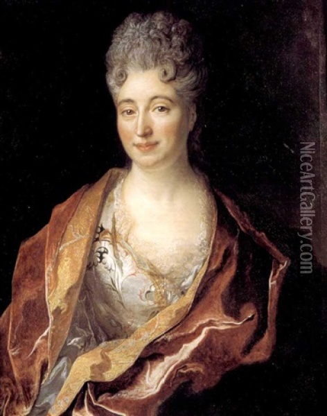 Portrait De Madame De Mortemer Oil Painting - Nicolas de Largilliere