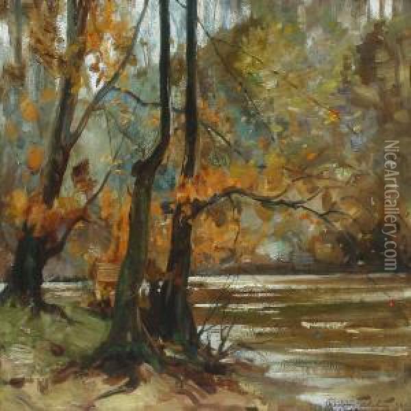 Forest Scenery Oil Painting - J.A. Henderson Tarbet