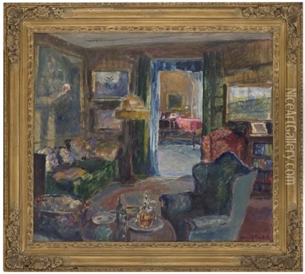Interior Oil Painting - Bernhard D. Folkestad