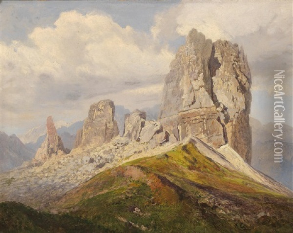 Im Hochgebirge Oil Painting - Konrad Petrides