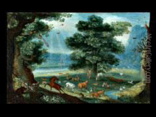 Adam Und Eva Im Paradies Oil Painting - Frans Boels