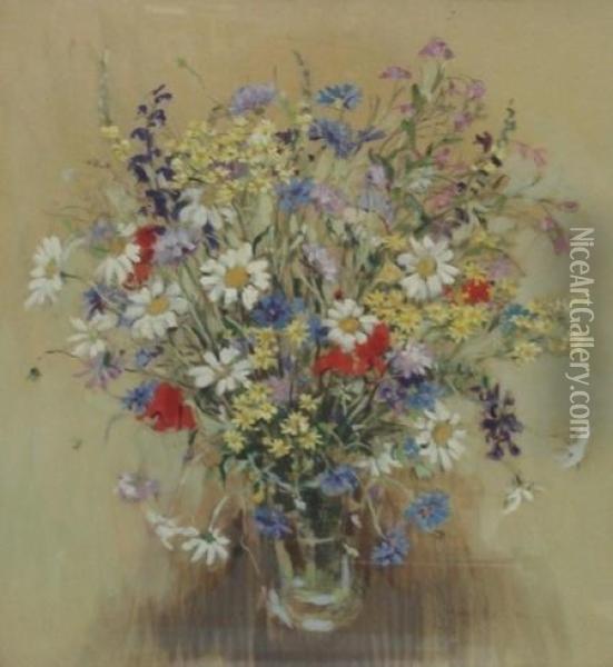 Fleurs Des Champs Dans Un Vase Oil Painting - Hendrick De Clerck