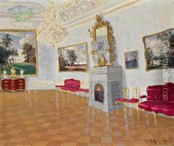 Baroque Castle Or Palace Interior Oil Painting - Jakob Koganowsky