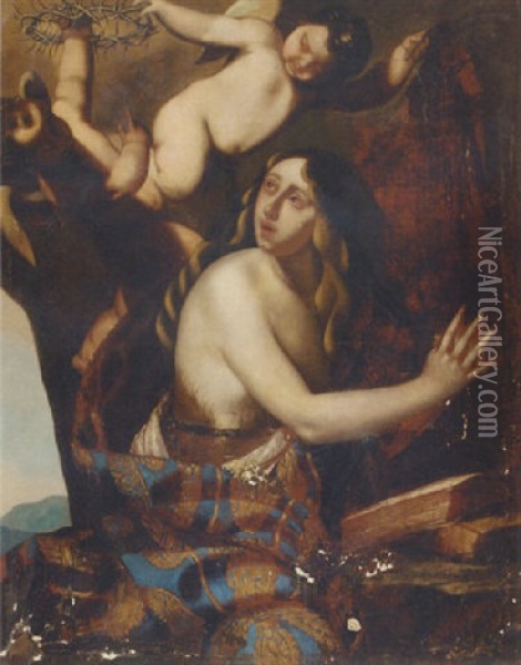 The Penitent Magdalene Oil Painting - Simone Pignone