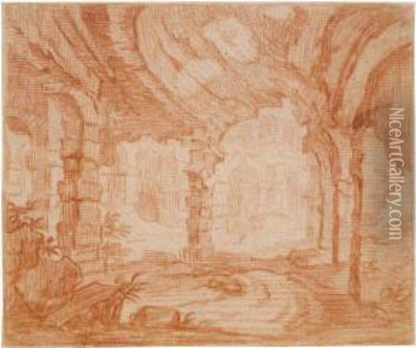 Inside The Colosseum, Rome Oil Painting - Jan Baptist Weenix