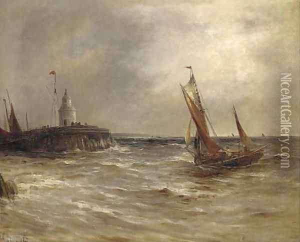 Running into harbour Oil Painting - Gustave de Breanski