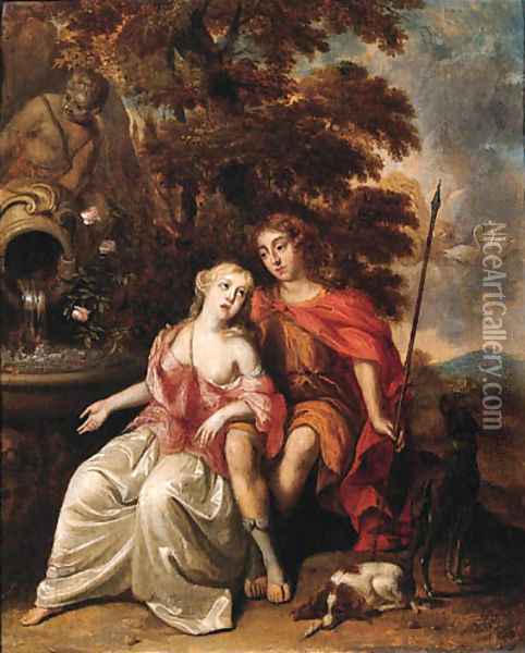 Venus and Adonis Oil Painting - Arie de Vois