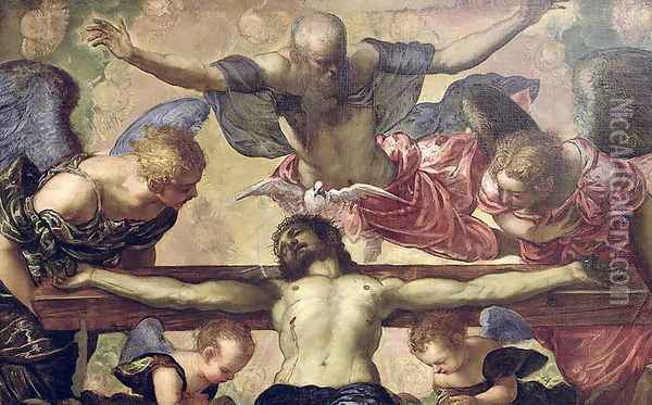The Trinity Oil Painting - Jacopo Tintoretto (Robusti)
