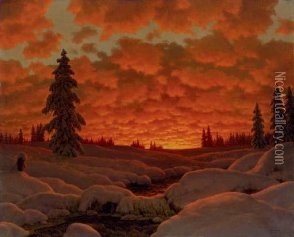 Winter Landscape Oil Painting - Ivan Fedorovich Choultse