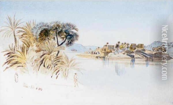 View Of Philae Oil Painting - Edward Lear