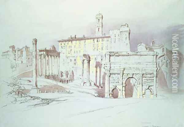 The Forum, Rome Oil Painting - John Ruskin