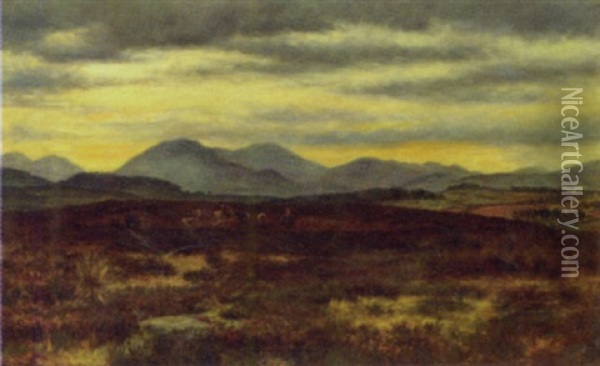 On The Moor Above Kilmalcolm Oil Painting - Alexander Davidson