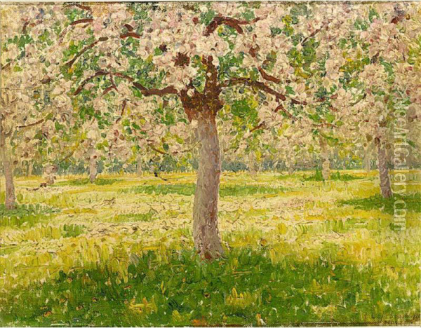 Blossom Trees Oil Painting - Wilhelm Lefebre
