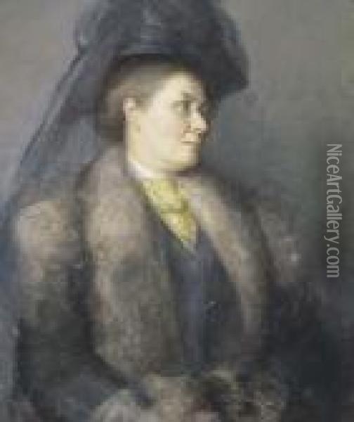 Portrait Of Mrs Tom Roberts Oil Painting - Thomas William Roberts