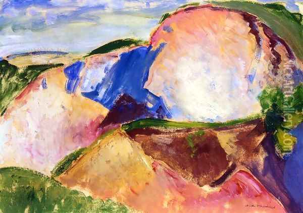 Landscape 1916-1918 Oil Painting - Alfred Henry Maurer