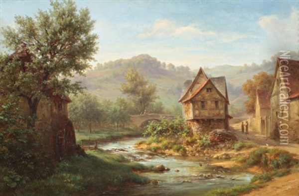Paysage Oil Painting - Johann Adolf Hoeffler