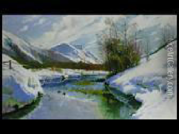 Schnee Im Engadin Oil Painting - Walter Moras