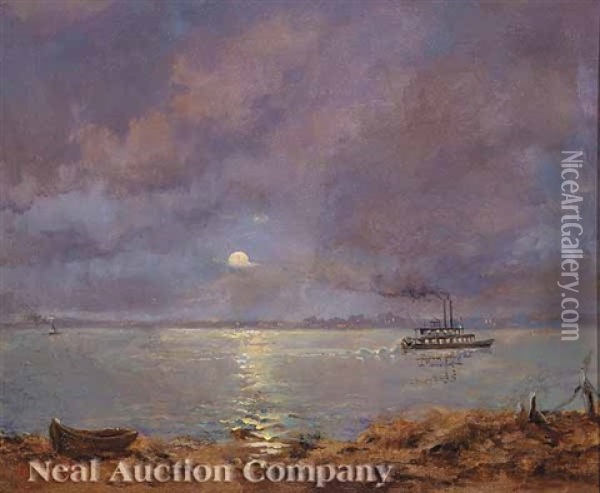 Ships That Pass In The Night Oil Painting - George Frederick Castleden