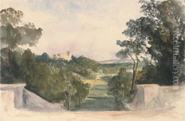 A View Of Shrubland Hall Oil Painting - Harriet Cheney