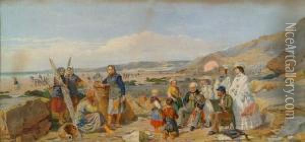 La Plage 1858 Oil Painting - John Absolon
