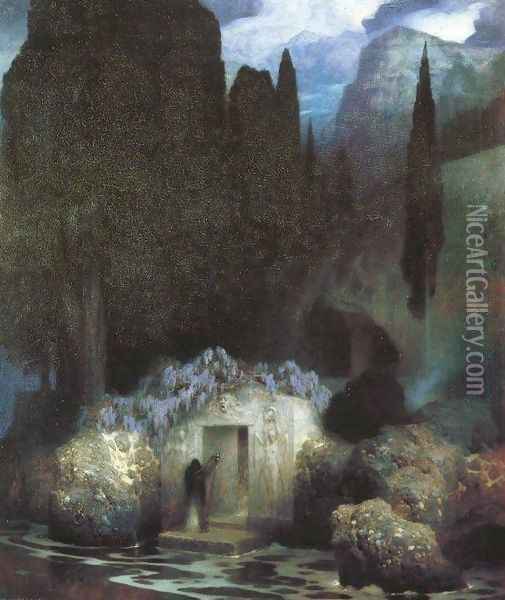 The Tomb of Bocklin Oil Painting - Ferdinand Keller